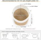 Dahey Jute Spliced Cotton Rope Plant Basket Modern Woven Storage Basket for 12" Floor Indoor Planter, Decorative Flower Pots Cover Laundry Bin with Handle Rustic Home Decor, White and Beige