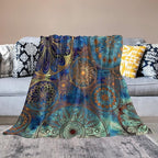 Boho Floral Throw Blanket Retro Mandala Flower Vintage Mystical Dream Style Theme Blanket for Sofa Bed Couch Chair Or Dorm 50"x60"