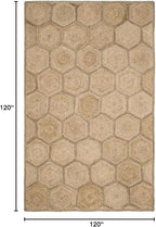 SAFAVIEH Natural Fiber Collection Area Rug - 10' Round, Natural, Handmade Farmhouse Jute, Ideal for High Traffic Areas in Living Room, Bedroom (NF730C)