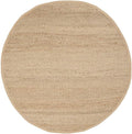 SAFAVIEH Natural Fiber Collection 4' Round Natural NF731A Handmade Farmhouse Fringe Premium Jute Area Rug