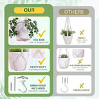 Giant XXL 55 Inches Macrame Planter Hanger Large for 15 inch Pot + Swag Hook | Extra Large Hanging Planter for Indoor Plants | No Pot/Plant Included (XXL)