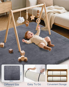 Large Thick Baby Play Mat for Floor,Padded Foam 59x79 Playpen Mat, Soft Support&Plush Feel Nursery Rug,Non Slip for Toddler,Infants,Kids Play,Yoga,Baby Crawling,Tummy Time (Dark Grey)