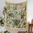 Vintage Flowers Tapestry 48”x36”, Long Vertical Wall Hanging Reference Illustrative Botanical Tapestries for Bedroom Aesthetic Floral Tapistry Botanical Plants Tapestry Wall Hanging Cute Bedroom Decor