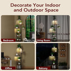Plant Stand Indoor with Grow Light, 6-Tiered Tall Plant Stand Indoor, Metal Plant Shelf with Hanging Basket Hook and Adjustable Light, Ideal for Living Room, Garden, Patio, （Brown and Black）
