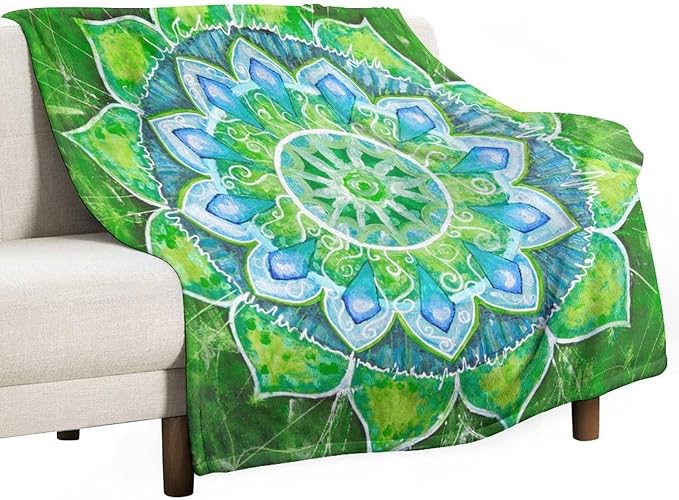 Abstract Mandala Throw Blanket Indian Hippie Bohemian Art Floral Texture Pattern Blanket for Sofa Bed Couch Chair Or Dorm 40"x50"