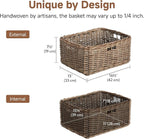 StorageWorks Pantry Baskets, Willow Storage Baskets for Organizing, Shelves, Pantry Organizers and Storage, Brown, 16 ½"L x 13"W x 7 ½"H