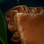 Velvet Throw Pillow Cover Soft Decorative Luxurious Solid Square Cushion Case for Sofa Couch Bedroom Farmhouse,Pack of 2, 18 x 18 Inches, Golden Camel