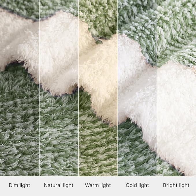 WRENSONGE Throw Blanket Cationic Dyeing Green Soft Cozy Fluffy Warm Hand Made Weave Throw Blankets for Couch, Sofa, Chair, Bed, Camping, Picnic, Travel Lightweight Bed Blanket - 60"x80"