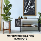 Fox & Fern Large Adjustable Plant Stand Indoor — 11 to 15 Inch Mid Century Bamboo Plant Stand - Plug In Design - Easy to Assemble - Two Heights - For 11, 12, 13, 14 & 15 Inch Pots (Not Included)