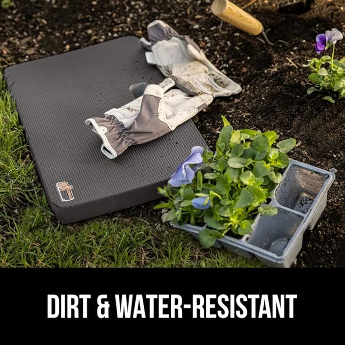 GORILLA GRIP Extra Thick Patent Pending Supportive Foam Kneeling Pad, Large Cushion Knee Pads for Gardening, Baby Bath Time, Dirt and Water Resistant, Workout, Garden Supplies, 17.5x11, Charcoal