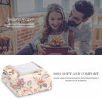 Boho Floral Throw Blanket, Bohemian Soft Cozy and Warm Couch Blankets Gift for Flower Lover, Decorative Blankets for Sofa Couch Bed, White Yellow 50×60 inches