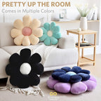 Sioloc Flower Pillow, Shaped Throw Pillow Butt Cushion Floor Seating Cushion, Cute Room Decor & Plush Pillow for Bedroom Sofa Chair (Beige, 29.5" ), 1 Count (Pack of 1)
