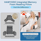 Reading Pillow for Sitting in Bed, 22”H Back Pillow for Sitting Up,Lumbar Rest & Neck Support Bed Pillows,Backrest Bed Chair with Arms for Reclining,Gaming,Resting,Watching TV in Couch or Floor