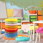 Fumete 12 Pcs Floor Pillows Cushions Seating 16 x 16 Inches Color Round Seat Reading Floor Chair Cushions for Kids Adults Classroom Home School Playing Supplies(Colorful)