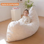 MAXYOYO 3 in 1 Kids Bean Bag Chair Bed, Child Floor Sofa for Gaming, Reading, Faux Fur Floor Mattress with High-Density Foam Filling for Living Room Bedroom