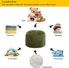 Asuprui Pouf Ottoman Unstuffed Ottoman Foot Rest No Filler Soft Faux Fur Foot Stool 20x20x12 Inches Fuzzy Chair Floor Pouf Chair with Storage for Living Room Bedroom Green