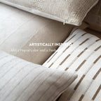 Decorative Neutral Throw Pillow Covers 20x20 Farmhouse Pillow Covers Cotton Check Cushion Covers Home Decor for Sofa Couch Living Room Bedroom 1PC, Beige Check