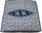 CRAFT KALA Mandala Floor Pillow Cushion Cover Seating Throw Cover Hippie Decorative Bohemian Ottoman Poufs Pillow Cases Boho Indian Cotton Living Room Yoga Home Décor (24" Square, Green Deer Elephant)