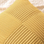 MIULEE Golden Mustard Decorative Lumbar Throw Pillow Covers 12x20 Inch for Couch Bed Sofa Pack of 2 Boho Farmhouse Throw Pillows Soft Cross Corduroy Patchwork Textured Cushion Cases