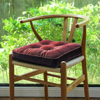vctops Christmas Red Soft Velvet Chair Pads with Ties Comfy Solid Seat Cushion for Dining Chairs, Office Chairs, Hardwood Floors (Red, 16"x16")