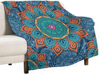 Abstract Mandala Throw Blanket Indian Hippie Bohemian Art Floral Texture Pattern Blanket for Sofa Bed Couch Chair Or Dorm 40"x50"