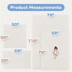 1.5" Thick Baby Play Mat for Floor, 59x79 Playpen Mat, Pro Soft Flannel Foam Mats Toddler Infant Kids Crawling for Nursery Rug Playroom Living Room Waterproof Easy Care Non-Slip (Cream)