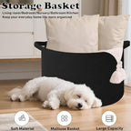 65L Large Blanket Basket,19.7" L x 19.7" W x 13" H Rope Woven Baskets with Handles, Toys Storage Bins,Laundry Basket Perfect for Living Room, Nursery,Bedroom,Home Organization,Black