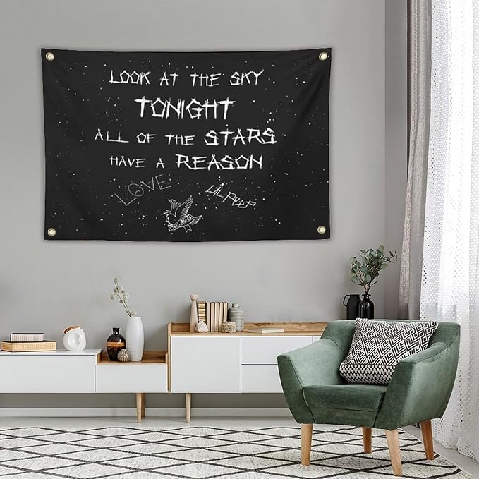 Lil Peep Tapestries Love Rapper Tapestry 3x5 ft Wall Hanging Room Art Home Decoration Gift Bedroom Decor Living Room Door Curtain Balcony