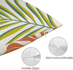 Summer Tropical Pillow Covers 12x20 Set of 2, Monstera Palm Leaf Pillowcase Green Orange Botanical Coral Summer Throw Pillows Outdoor Decor Farmhouse Cushion Case Linen Decorative for Home