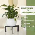 Metal Plant Stands Indoor Outdoor, Heavy-Duty Short Black Plant Holder for 5-12 Inch Flower Pots - 1/2/3 Pack Low Stand for Balcony, Corner, Desk, Table Top (Plant Not Included) (2Pcs)