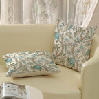 Teal Green Floral Bird Pillow Covers 18x18 Inch Set of 2 Chinoiserie Throw Pillows Vintage Flowers Bird Decorative Pillow Cases Outdoor Chinoiserie Decor Farmhouse Cushion Case for Couch Sofa