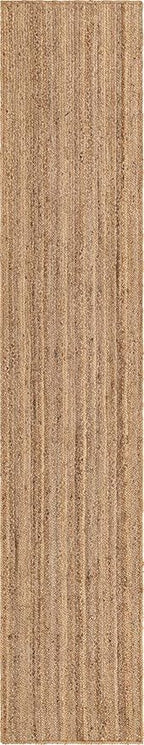 Unique Loom Braided Jute Collection Area Rug - Dhaka (2' 7" x 13' 1" Runner, Natural)