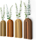 4 Pack Boho Wood Hanging Planters - Indoor Wall Decor Plant Holders for Modern Farmhouse Living Room Bedroom Rainbow Decor (Mixed Colors)