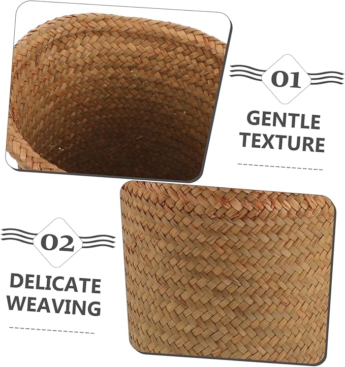 Boho Home Decor Woven Planter Basket Indoor Plant Basket Rustic Woven Flower Pot