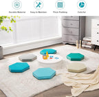 Costzon 6-Piece 15 inch Kids Floor Cushion, 2" Thick Waterproof Daycare Preschool Hexagon Foam Cushion with Handle for Toddlers, Soft Flexible Seating for Classroom, Home, Kindergarten or Nursery