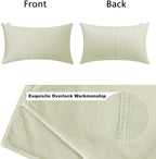 Thmyo 4-Pack 100% Cotton Christmas/Halloween Lumbar Comfortable Solid Decorative Throw Pillow Case Rectangle Cushion Cover Pillowcase Blank Pillow Covers DIY Throw Pillowcase(12x20inch/30x50cm,Beige)