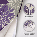 Purple Pillow Covers 22X22 Inch Set of 2, Dahlia Flower Spring Summer Floral Cream Decorative Throw Pillow Covers Outdoor Modern Farmhouse Cushion Case for Home Couch Sofa Bed Decor
