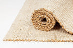 Jute Cotton Hand Woven Natural Farmhouse Area Rug for Living Room Bedroom Kitchen Hallway Entryway- Rustic Vintage Bohemian Decor - (5' x 8' Cotton Jute)