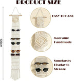 Macrame Sunglasses Holder Boho Wall Hanging Minimalist Eyewear Organizer Wall Sunglasses Rack