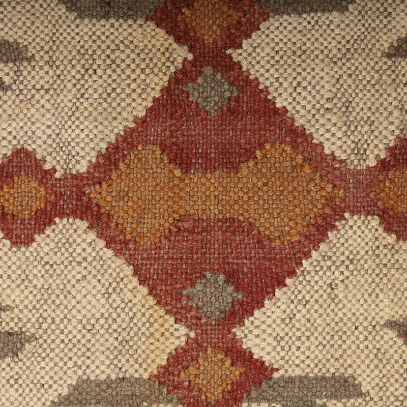 Handwoven Indian Jute Kilim Pillow Covers Rug Cushion Cases 18x18 Inches, Bohemian Vintage Decorative Throw Pillows for Home, Living Room & Farmhouse Décor - color: Pattern 12