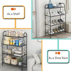 SORCEDAS Plant Stand Indoor Outdoor Plant Shelf 4 Tier Metal Corner Flower Stand Multiple Holder for Patio Garden Balcony Living Room, Dark Grey