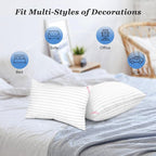 EIUE Throw Pillow Inserts, Machine Washable Pillows,Premium Polyester Fiber Fill for Sofa Bed & Decorative Cushions (White, 12x20inch)