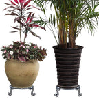 4 Pack Black Plant Stand for Flower Pot Heavy Duty Potted Holder Indoor Outdoor Metal Rustproof Iron Garden Container Round Supports Rack for Planter Bronze, Pumpkin Stand Outdoor……