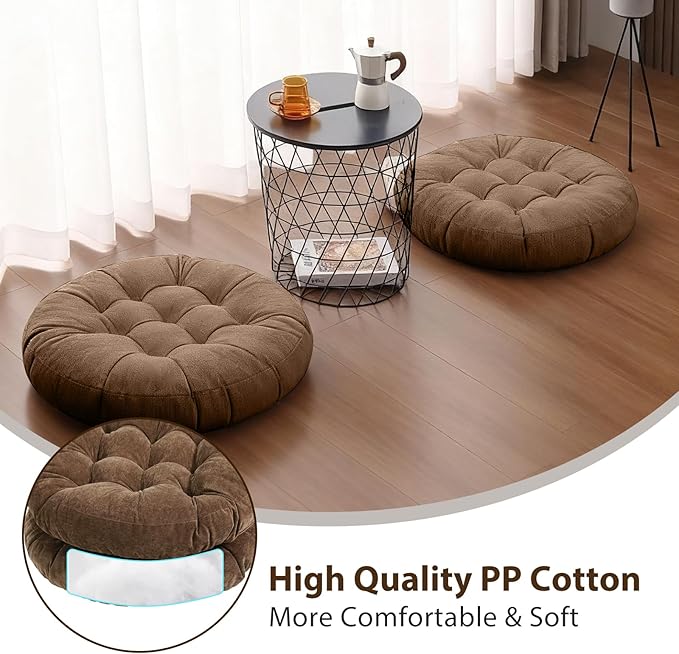 Tiita Outdoor Cushions Square Floor Pillow Thicken Tufted Seat Pad Large Floor Cushion for Yoga Meditation Living Room
