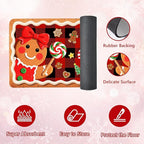 Christmas Rugs for Kitchen Floor, Gingerbread Man Mats for Kitchen Floor Non Slip, 2PCS Rubber Kitchen Mat, Washable Cushioned Runner Carpet Rug for Sink Laundry 15.7"×27.5" +15.7"×47" Red 3.5mm