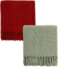 CREVENT Farmhouse Boho Knitted Throw Blanket for Couch Sofa Chair Bed Home Decoration, Soft Warm Cozy Light Weight for Spring Summer Fall (50''X60'' Christmas Set)