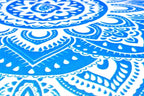 CRAFT KALA 22" Mandala Meditation Floor Pillows Cover Pouf Cover Round Seating Bohemian Mandala Cotton Floor Cushion Cover Outdoor Fireplace Seating Living Room Yoga Room Home Décor (Blue Flower)