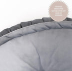 Round Floor Cushion, Floor Pillow Thick Floor Seating, Comfortable Supportive, Quilted Soft Booster Seat Pad for Yoga Meditation, Yoga Cushion, 56 cm 22 inch, Ibiza, Light Grey