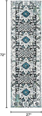 SAFAVIEH Vintage Hamadan Collection Runner Rug - 2'3" x 6', Dark Grey & Ivory, Traditional Persian Design, Non-Shedding & Easy to Clean, Ideal for Hallway, Foyer, Entryway, Bedroom (VTH211H)