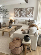S & L Homes Jute Cotton Hand Woven Natural Farmhouse Area Rug for Living Room - Rustic Vintage Bohemian Décor - (9' x 12' Natural)